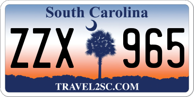 SC license plate ZZX965