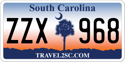 SC license plate ZZX968