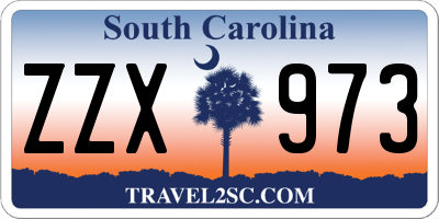 SC license plate ZZX973