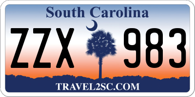 SC license plate ZZX983