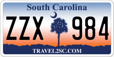 SC license plate ZZX984