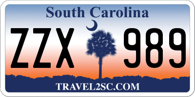 SC license plate ZZX989