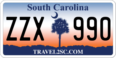 SC license plate ZZX990