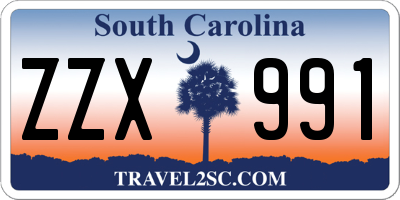 SC license plate ZZX991