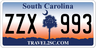 SC license plate ZZX993