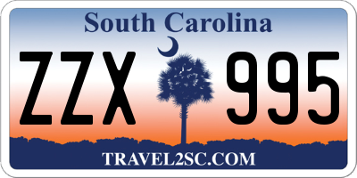 SC license plate ZZX995