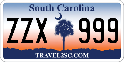 SC license plate ZZX999