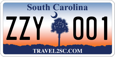 SC license plate ZZY001