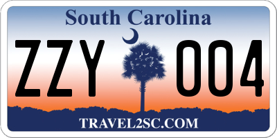 SC license plate ZZY004