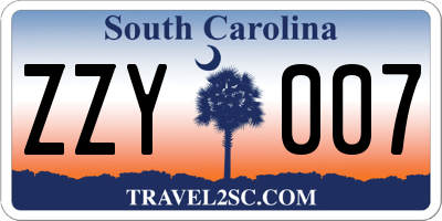 SC license plate ZZY007