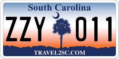 SC license plate ZZY011
