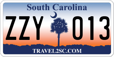 SC license plate ZZY013