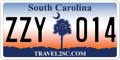 SC license plate ZZY014