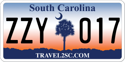 SC license plate ZZY017