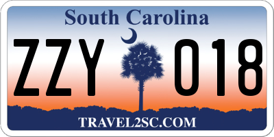 SC license plate ZZY018