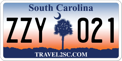 SC license plate ZZY021