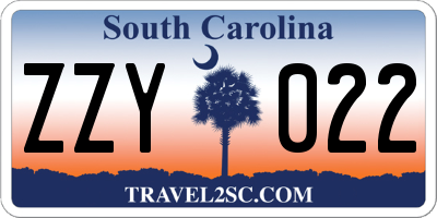 SC license plate ZZY022