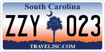 SC license plate ZZY023