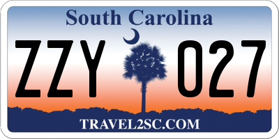 SC license plate ZZY027