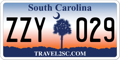 SC license plate ZZY029
