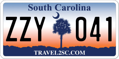 SC license plate ZZY041