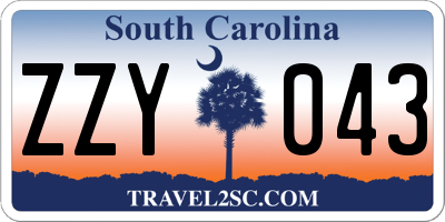 SC license plate ZZY043