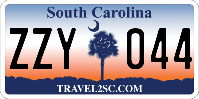 SC license plate ZZY044