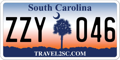 SC license plate ZZY046