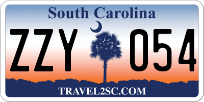 SC license plate ZZY054