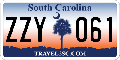 SC license plate ZZY061