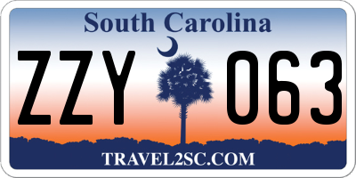 SC license plate ZZY063