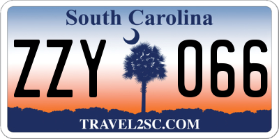 SC license plate ZZY066