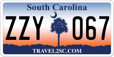 SC license plate ZZY067