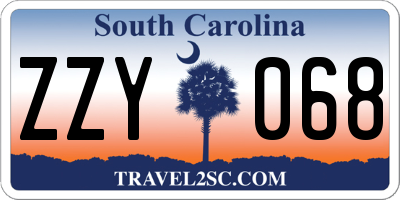 SC license plate ZZY068