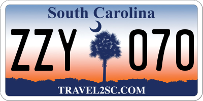 SC license plate ZZY070