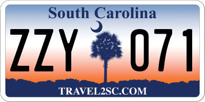 SC license plate ZZY071