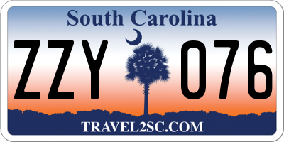 SC license plate ZZY076