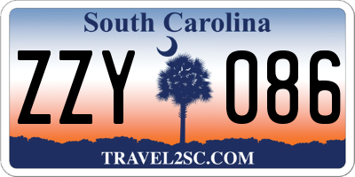 SC license plate ZZY086