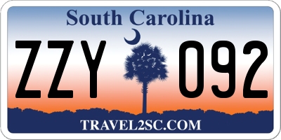 SC license plate ZZY092