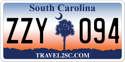 SC license plate ZZY094