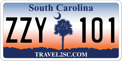 SC license plate ZZY101