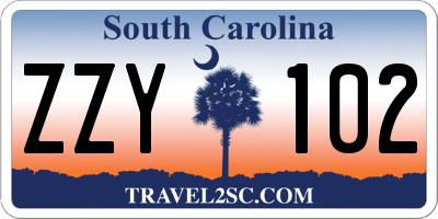 SC license plate ZZY102