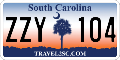 SC license plate ZZY104