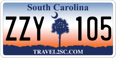 SC license plate ZZY105