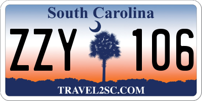 SC license plate ZZY106