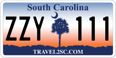 SC license plate ZZY111