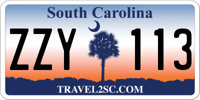 SC license plate ZZY113