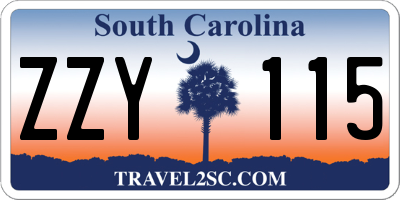 SC license plate ZZY115