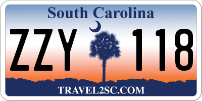 SC license plate ZZY118