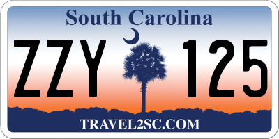 SC license plate ZZY125